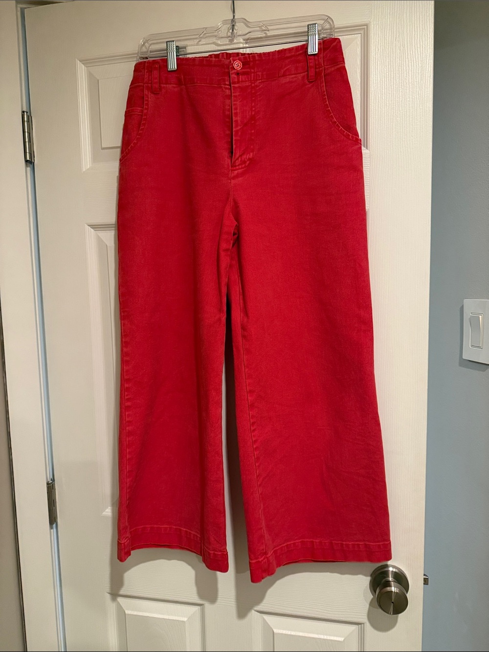 Coral Wide-Leg Crop Pants